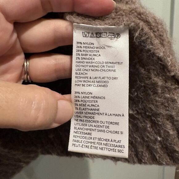 Sleeping On Snow Sweater Women Small Brown Boucle Fuzzy Crewneck Anthropologie - Picture 9 of 11